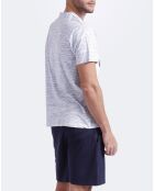 Pyjama T-Shirt & Short Anatole blanc/bleu marine